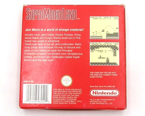 Super Mario Land - Nintendo Classics - Komplet I Æske - Gameboy Original (EUR) (B Grade) (Genbrug)
